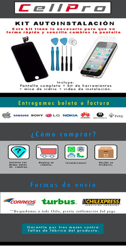 Pantalla iPhone 4 Y 4s Blanca Y Negra + Kit De Herramientas