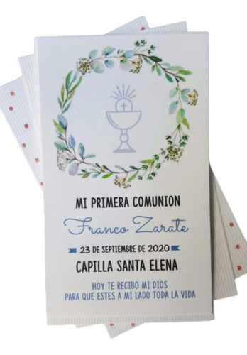 40 Estampitas De Bautismo Tarjetas Invitaciones Comunión