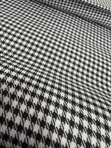 Tecido Pied De Poule Pé De Galinha Doma Uniforme 3m X 1,50m Preto E Branco