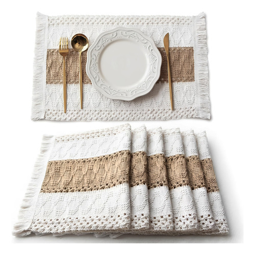 Manteles Individuales Para Mesa, 6 Pcs Mantel Individual