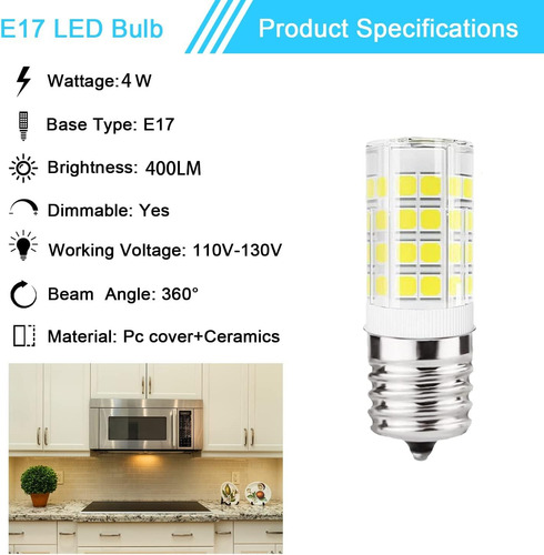 Bulbas Led E17 Dimmable 4w Microondas Sobre La Bombilla De L