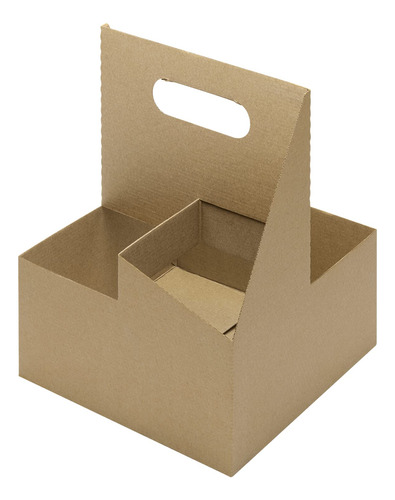 Karat Porta Carton Kraft De 4 Tazas Con Asa Para Tazas De 12