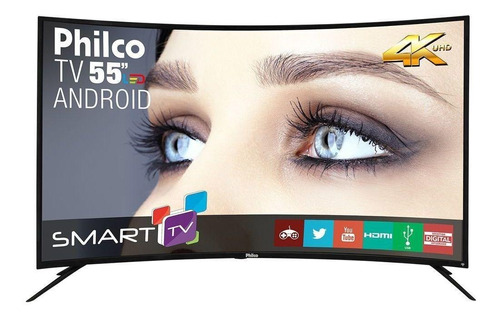 Smart TV Philco PH55A16DSGWA LED Android TV curvo 4K 55" 110V/220V