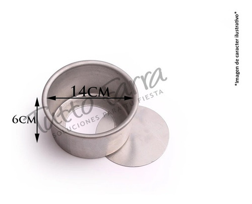 Molde Tortera Aluminio Redondo Desfondable Alt 6 Diam 14 Tf