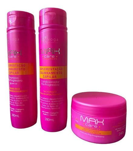 Kit Shampoo Cond. Mascara Pós Progressiva Max Progress Voga