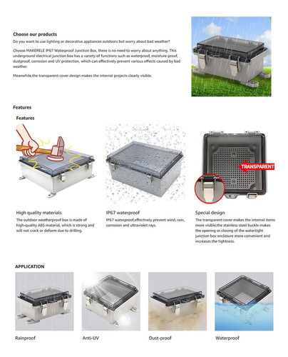 Navidad Caja De Conexiones Con Bisagras De Plástico Abs,