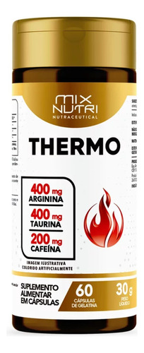 Cafeína 200mg Taurina Arginina 400mg Termogênico 60 Cápsulas Sabor Sem sabor