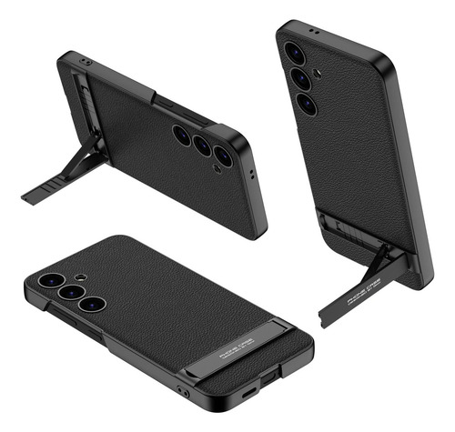 Funda De Teléfono Con Carcasa Dura Y Soporte De Cuero De Pi