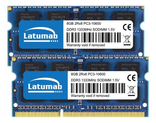 Memoria Ram Latumab 16gb(8gbx2) Ddr3-10600 1333 1.5v Laptop