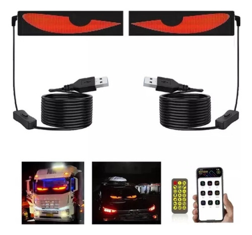 C0d 1pcs (348x102mm) Olhos Led Para Pára-brisa De Caminhãobe