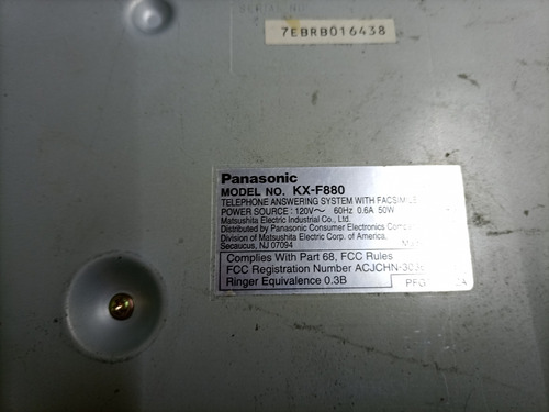 Fax Panasonic Kx F880 (Usado)