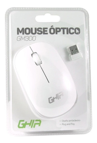 Mouse Inalambrico Gm300bg Ghia Color Blanco / Gris