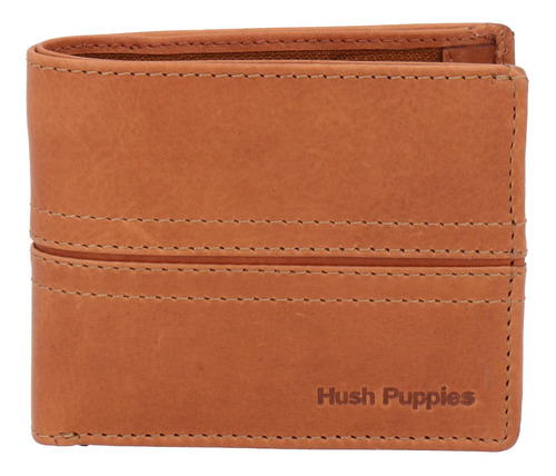 Billetera Cuero Hombre Om Stitch Coin Café Hush Puppies