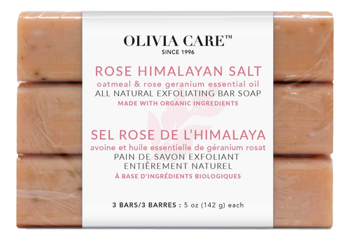 Olivia Care Jabón Exfoliante En Barra Con Sal Del Himalaya.