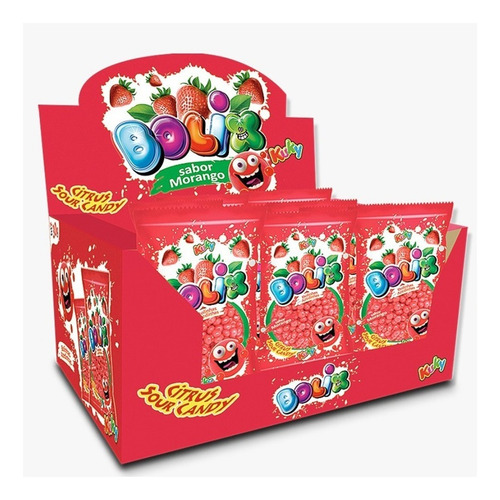 Display Balinhas De Morango Azedinhas 25un Combo Com 2