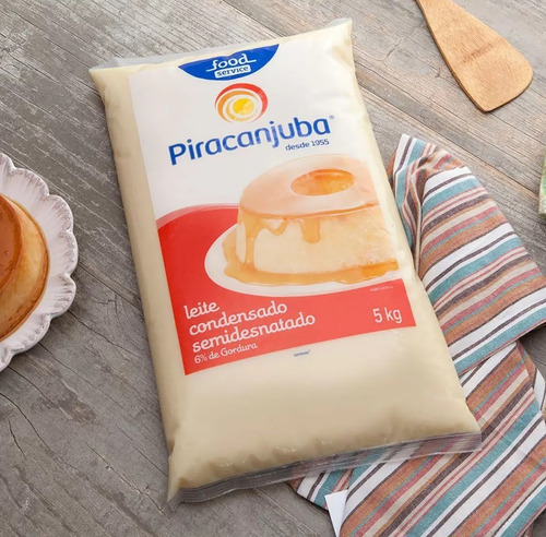Imagem 2 de 6 de Leite Condensado Semidesnatado Piracanjuba Bag 5kg