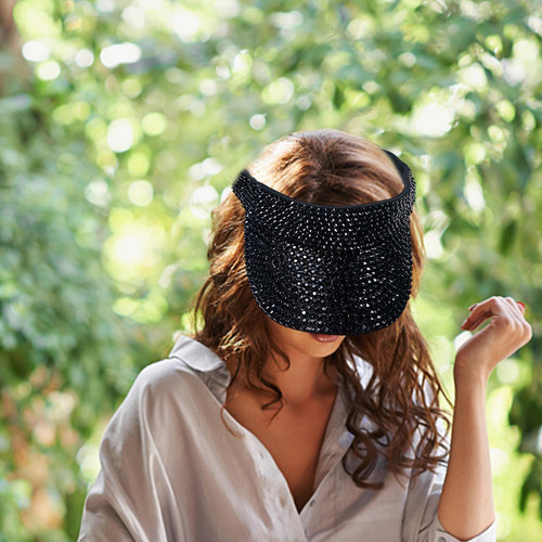 Sombrero Para El Sol Con Visera De Diamantes De Imitación