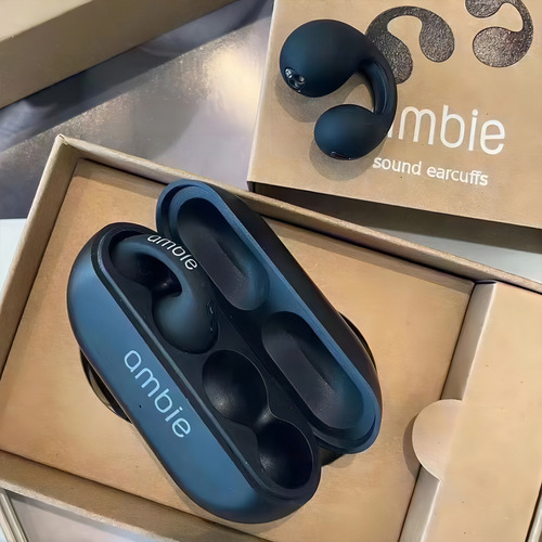 Fones de ouvido sem fio Ambide Sound Earcuffs Tws com controle de cor preta