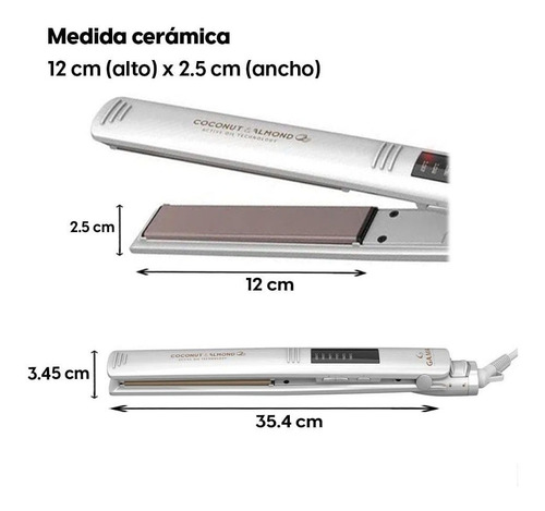 Imagen 2 de 4 de Alisadora Gama Elegance Coco Almond Placas De Cerámica 230°c