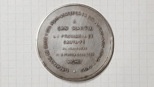 Medalla General San Martin Libertador De Chile Y Del Peru Pl