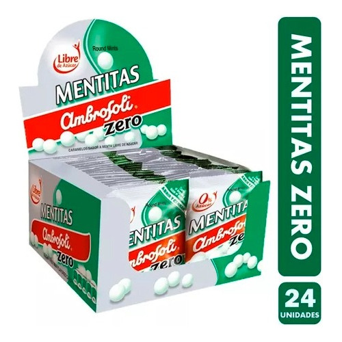 Mentitas Zero Ambrosoli Caja 24 Unidades Sin Azucar Sobres