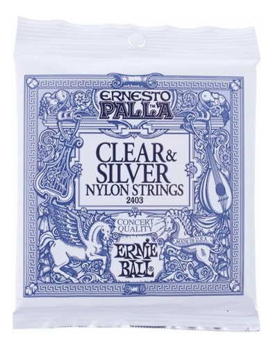 Cuerdas Nylon Guitarra Clásica Ernie Ball Clear&silver 2403