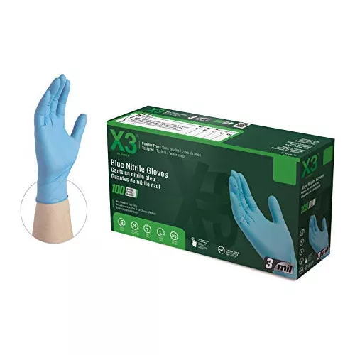 Caja x100 Unid de Guantes de Nitrilo Desechable A925 Negro Talla XL  PORTWEST