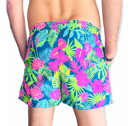 Short De Baño Hombre Tropical Family Look Papa Con Envio