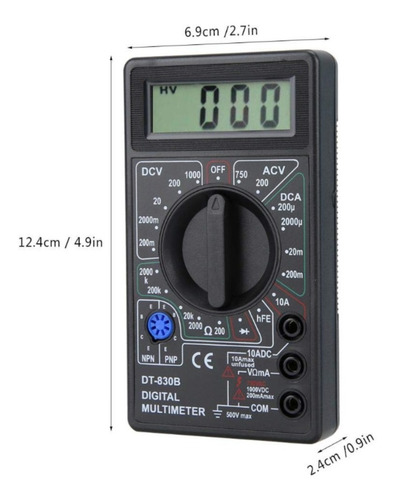 Multitester Digital Multimetro Portatil Tester Dt-830b