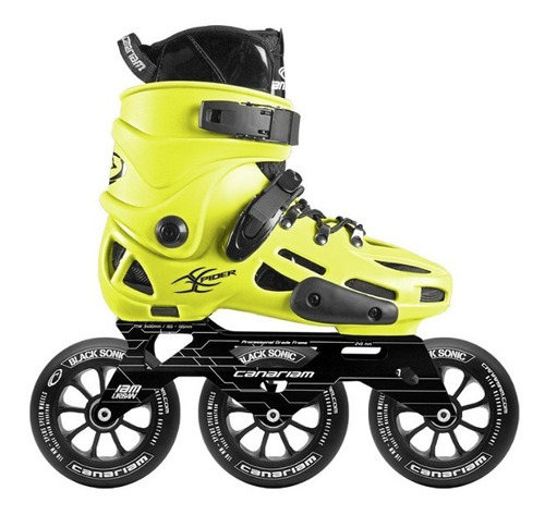 Patines Canariam Xpider Amarillo Chasis Rex 3x110