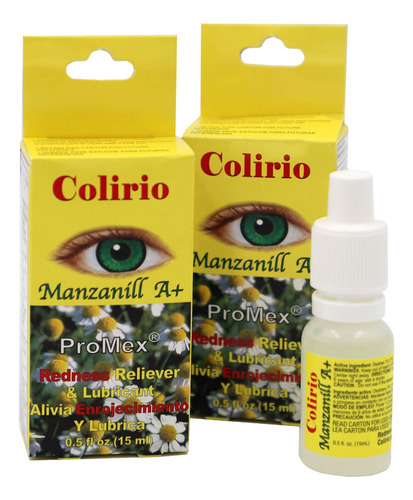 Colirio Manzanill A+, Gotas Para Los Ojos, Alivia El Enrojec