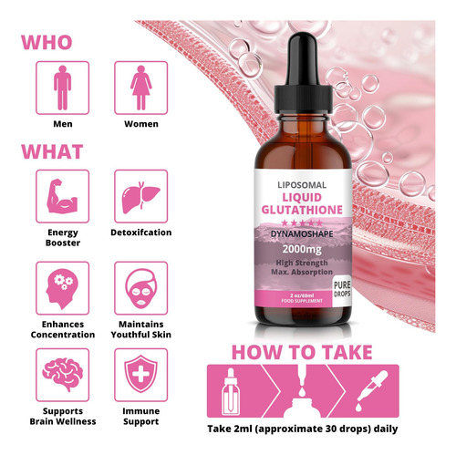 Suplemento De Glutationa Lipossomal De 2000 Mg Com Vitamina