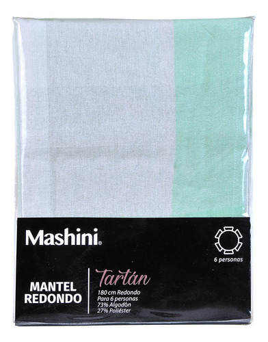 Mantel Redondo Tartán Liso180 Cm