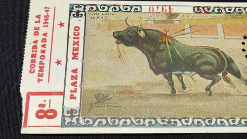 Boleto De Toros Corrida 8a Temporada 1946-47 Envío Gratis (Usado)