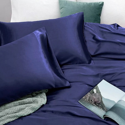 Conjunto De Cama Doble Matrimonial Juego De Seda De 4piezas