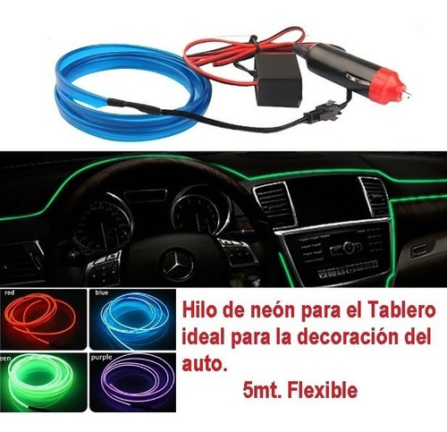 Led Para Tablero De Auto- Hilo Neón 2, 3 Y 5 Mts