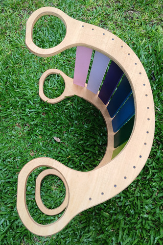Hamaca De Madera Mdf Balancín Puente Trepadora Montessori Multicolor (Usado)