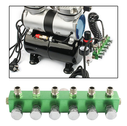 - Manifold De Aerógrafo Adaptador De Distribuidor De 6 Vias