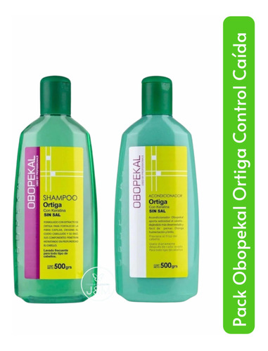 Shampoo & Acondicionador Obopekal Sin Sal Ortiga Anticaída