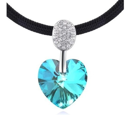 Collar Con Cristales Ocean Heart Oh18-156-baño De Oro