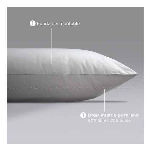 Almohada King Size 100% Algodón 144 Hilos Semi Firme