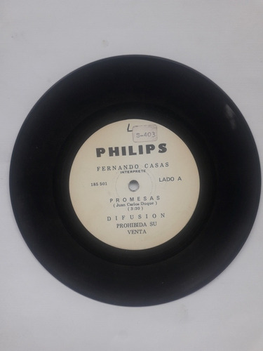 Vinilo Single Fernando Casas Promesas 