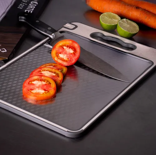 Tábua De Carne Inox Dupla Face Churrasco Higiênica Antibacteriana...