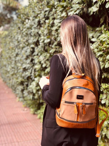 Mochila Combinada Con Croco. Envios En El Día