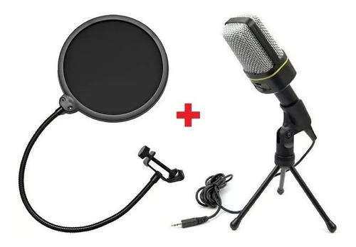 Microfone Condensador Sf-920 + Pop Filter Cabo Tripe Studio