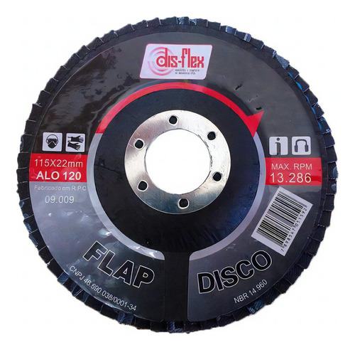 Disco Lixa Flap D 4.1/2x120gr. Disflex