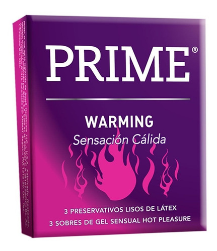 Preservativos Prime Warming X 3 Sensación Cálida 