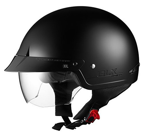 Glx Cruiser Scooter Motocicleta Medio Casco Aprobado Por Dot