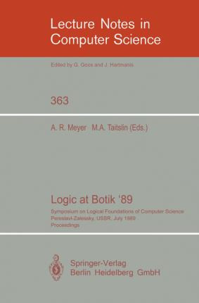 Libro Logic At Botik '89 - Albert R. Meyer