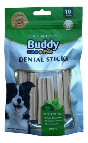 3 X Buddy Pet Dental Sticks Para Perro 100grs 10 Unid